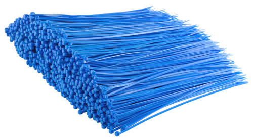 Blue Nylon Zip Ties (Bulk Pack of 1,000)
