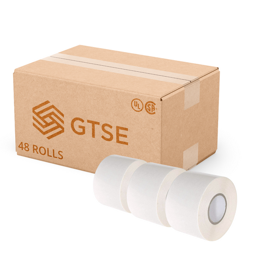 Wide White Vinyl Electrical Tape, 2in x 66ft - 48 Rolls Carton Pack