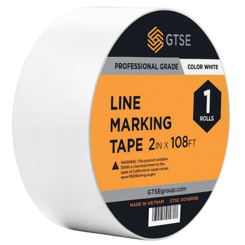 White Floor Line Marking Tape - 2" x 108ft (36 yards) White Floor Line Marking Tape - 2" x 108ft (36 yards)