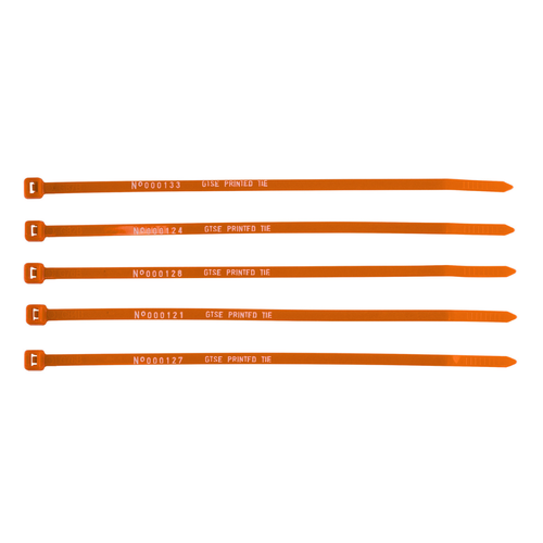 Fluorescent Orange Printed Cable Ties (Pack of 1,000)