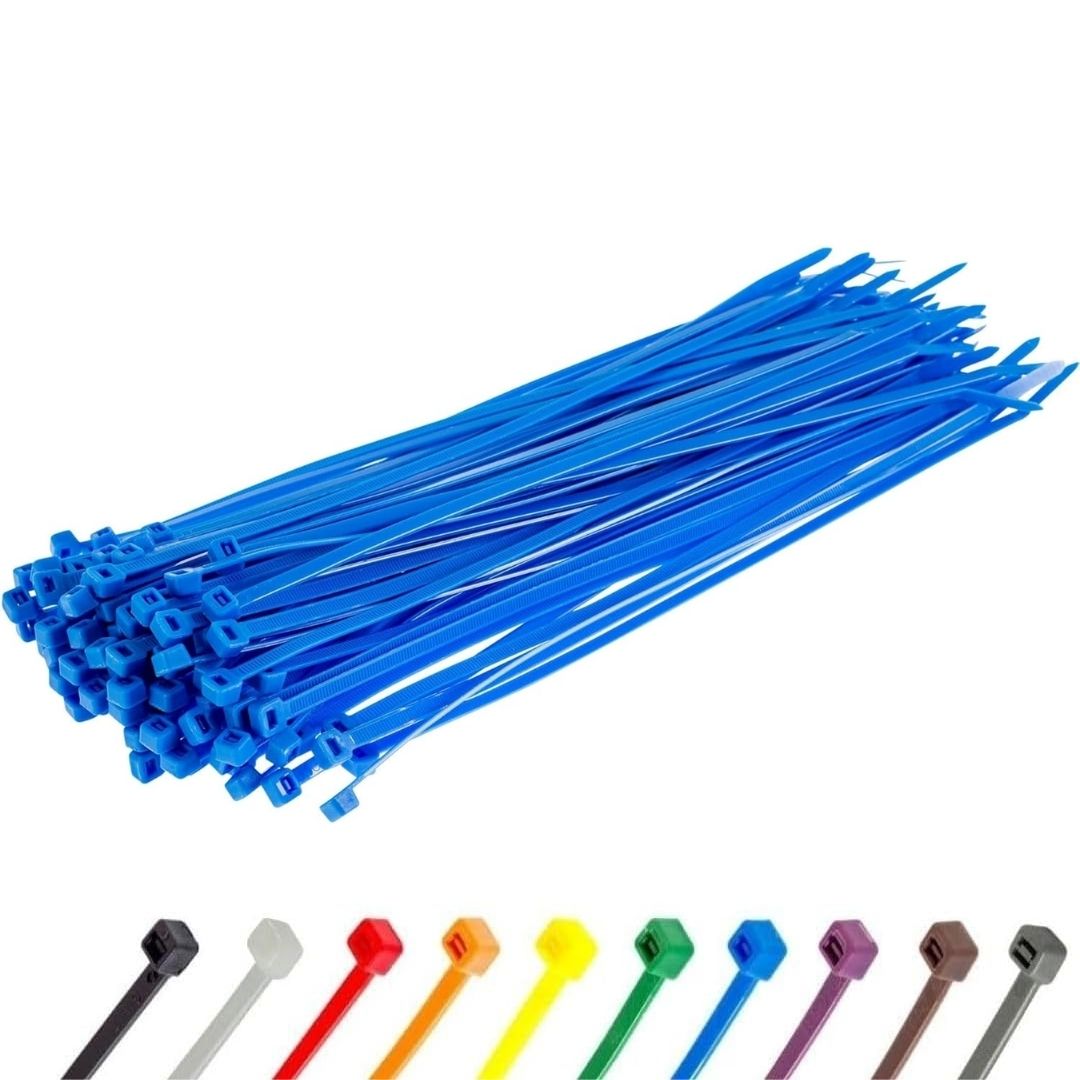 100 Blue Nylon zip ties, Self-locking Zip Ties, All Size Tie Wraps