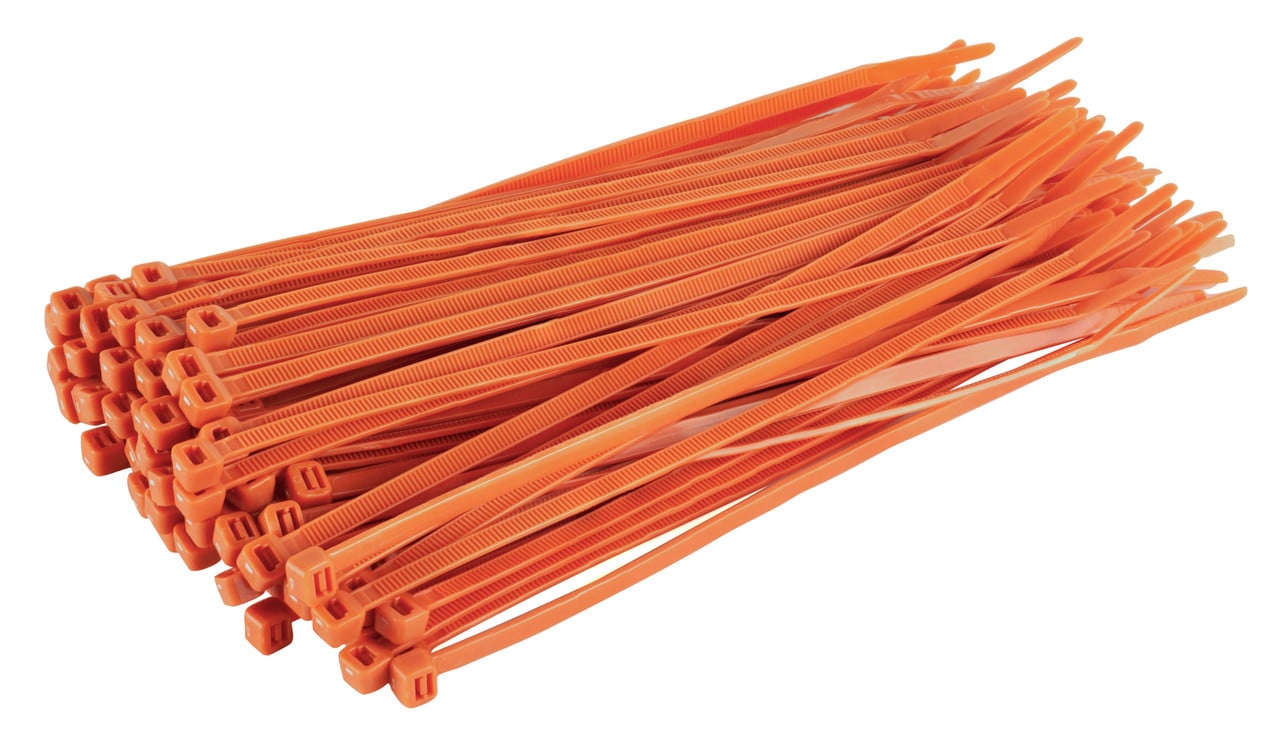 Orange cable ties