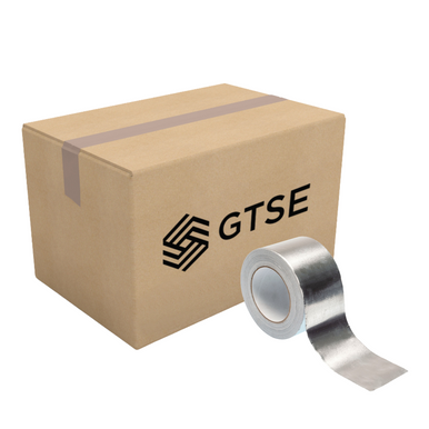 GTSE Wide Aluminum Foil Tape, 12 Rolls Bulk Contractors Pack, 4 Inches x 55 Yards (164 ft), Multi-Purpose Silver Metal Tape, Strong Adhesive, Full