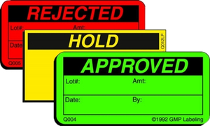 Cleanroom Quality Control Labels