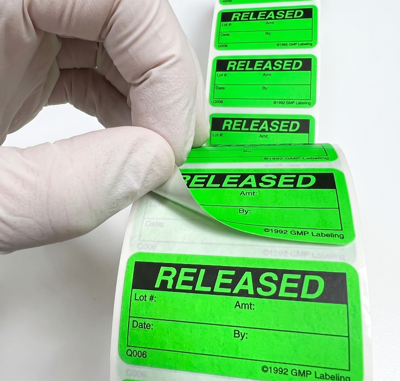 Q006 RELEASED Quality Control Label - GMP Labeling