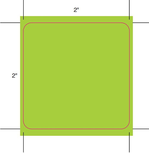 Label # L202TT - blank green 2x2 durable label