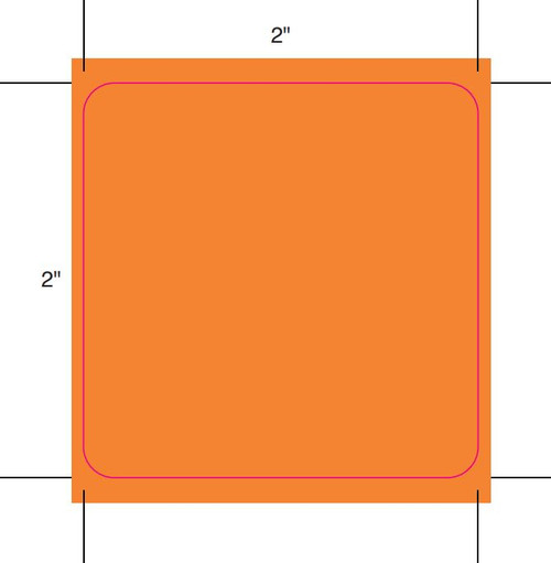 Label # L203TT - blank orange 2x2 durable label