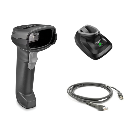 Zebra DS2278 cordless barcode scanner with charging cradle