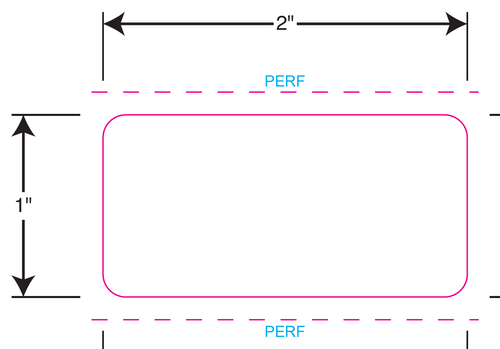 Label # L121TT-WHT - blank white 2x1 paper label