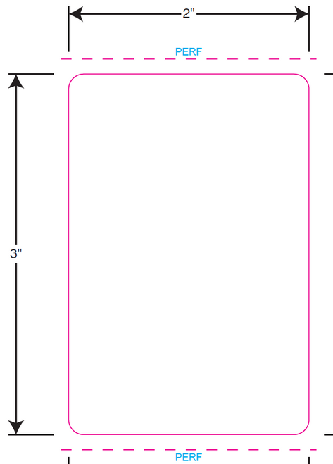Label # L132TT-WHT - blank white 3x2 paper label