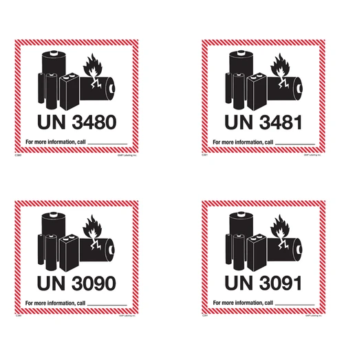 UN3481 printable labels