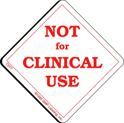 C077 Not for Clinical Use Label - Design