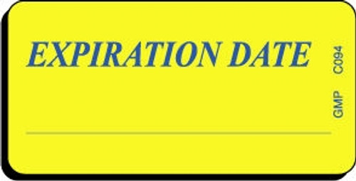 Yellow and blue "Expiration Date" label for quick identification of expirable product in your warehouse
