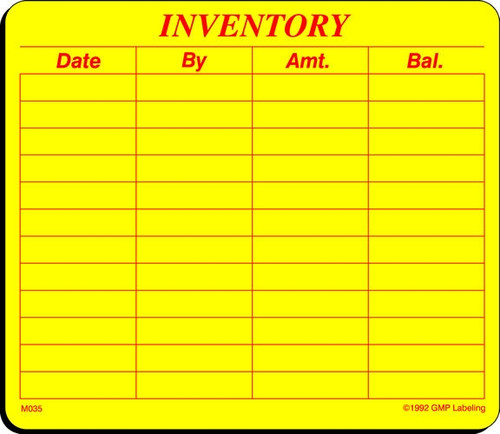 M035 INVENTORY Material Label
