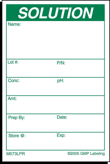 Solution Material Label - 2 inch by 3 inch white label compatible with laser printers