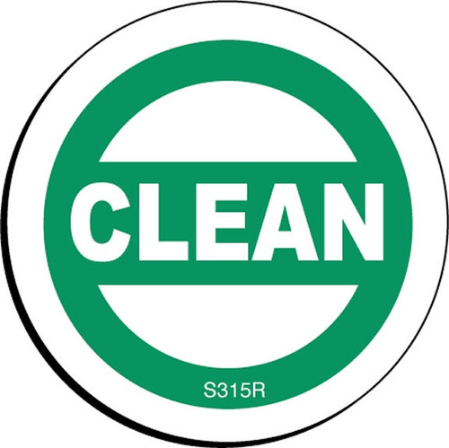 Clean Label - 1.5 inch green and white removable circle label