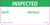 Inspection Label with Service Technician field. 2 inch by 1 inch white and green inspected sticker