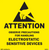 Attention - Handling Precautions for Electrostatic Sensitive Devices Durable Plastic Label - 2" x 2"