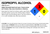 3" X 2" Isopropyl Alcohol NFPA container identification label with hazard statements, precautionary statements, and first aid.