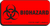 Biohazard Label - 2 inch by 1 inch red and black cryogenic label