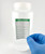 Lab technician applying Solution Material Label to solution