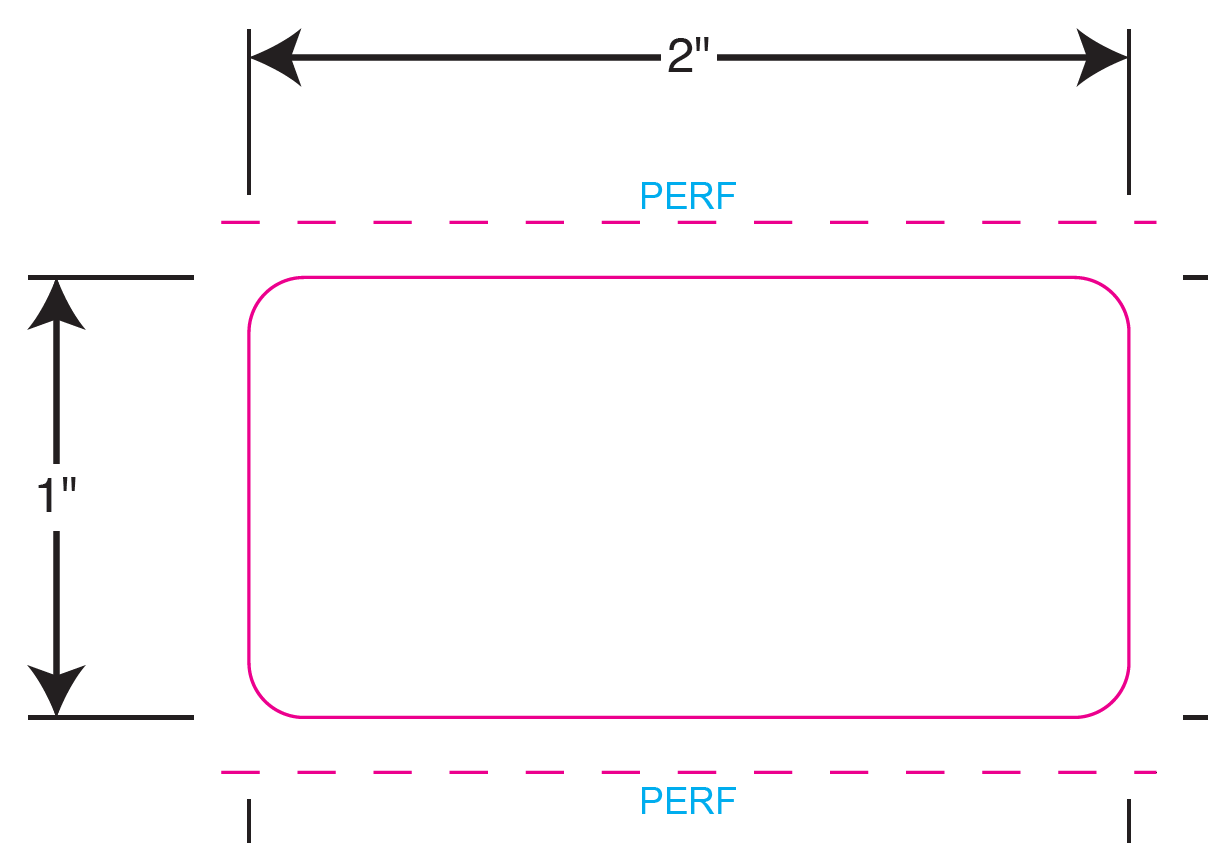 L121TT Blank Paper 2 x 1 Barcode Label