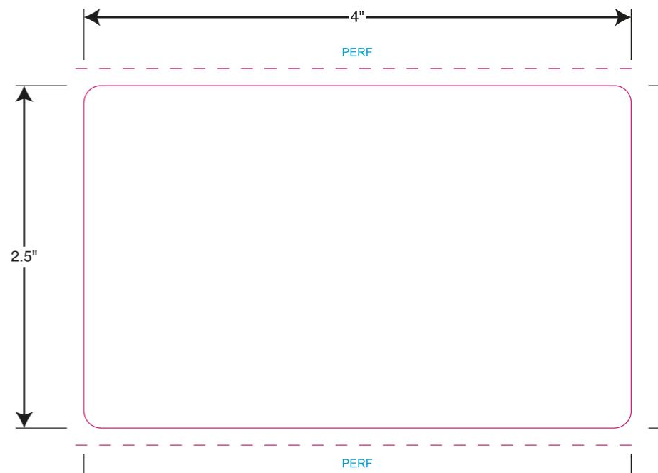 L142TT Blank Paper 4 x 2.5 Barcode Label