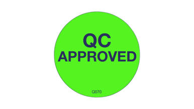 Q070 QC APPROVED Label Quality Control - GMP Labeling