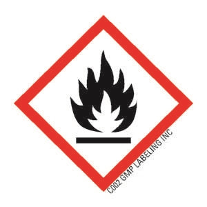 Warning Flammable Label - GHS Pictogram Label