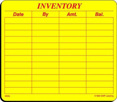 M035 INVENTORY Material Label - GMP Labeling