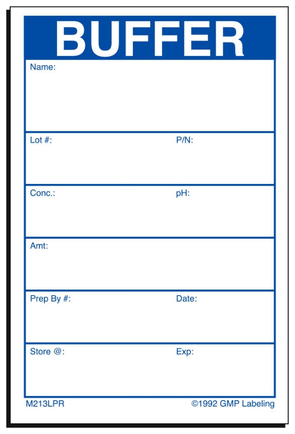 M213LPR BUFFER Material Label