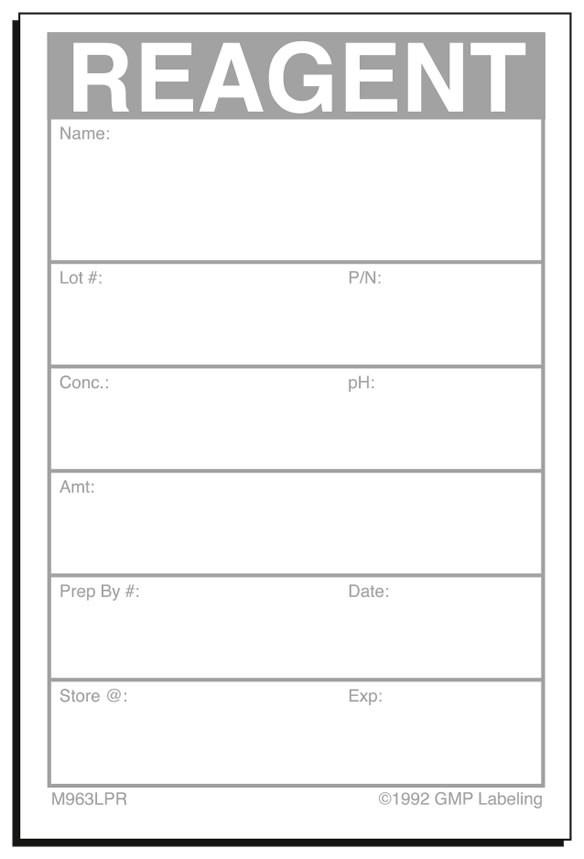 M963LPR REAGENT Material Label