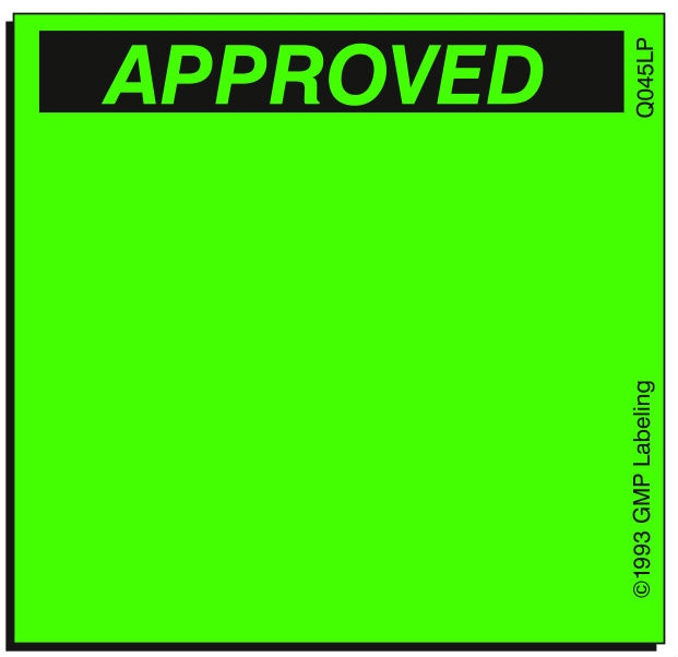 Q045LP APPROVED Quality Control Label