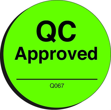 Q067 QC APPROVED Quality Control Label