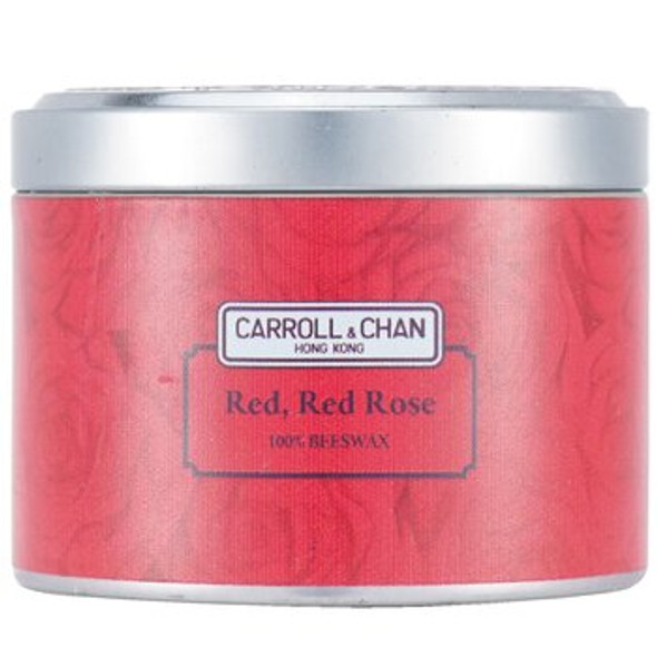 100% Beeswax Tin Candle - Red Red Rose