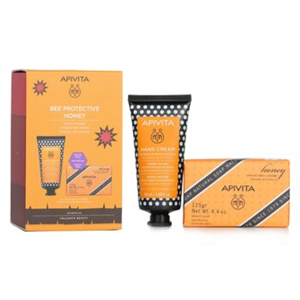 Bee Protective Honey Set: Hand Cream Hyaluronic Acid &amp; Honey 50ml+ Natural Soap Honey 125g