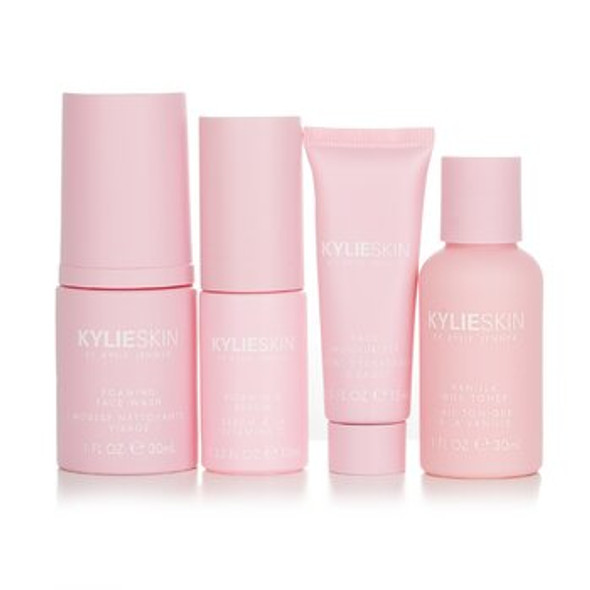 4-Piece Mini Set: Foaming Face Wash 30ml + Face Moisturizer 15ml + Vitamin C Serum 10ml + Vanilla Milk Toner 30ml