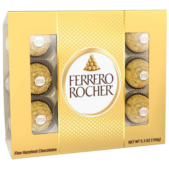 Ferrero 12-Count Fine Hazelnut Milk Chocolate Candy Gift Box