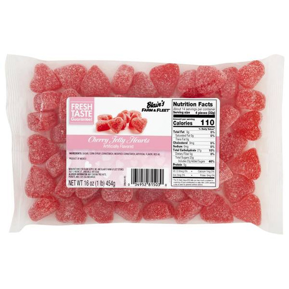 Blain's Farm & Fleet 16 oz Cherry Jelly Hearts Candy