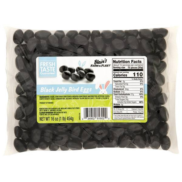 Blain's Farm & Fleet 16 oz Black Jelly Bird Eggs