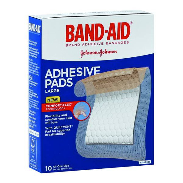 Band-Aid 10 ct Large Adhesive Pads