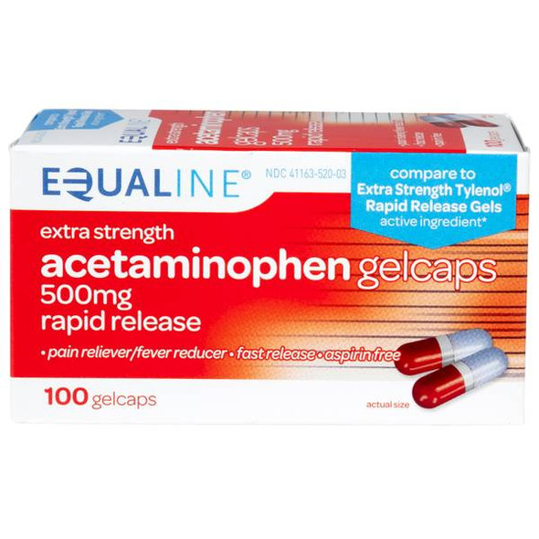 Equaline 100-Count 500 mg Acetaminophen Gelcaps