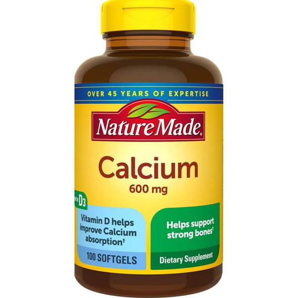 Nature Made 100 Count Liquid Gel Calcium Softgels