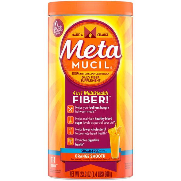 Metamucil 23.3 oz Orange Smooth Sugar Free 4 in 1 Multi-Health Fiber