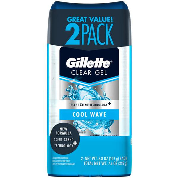 Gillette 7.6 oz Clear Gel Cool Wave Deodorant 2-Pack