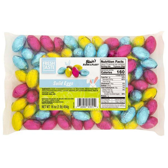 Blain's Farm & Fleet 16 oz Solid Chocolate Eggs