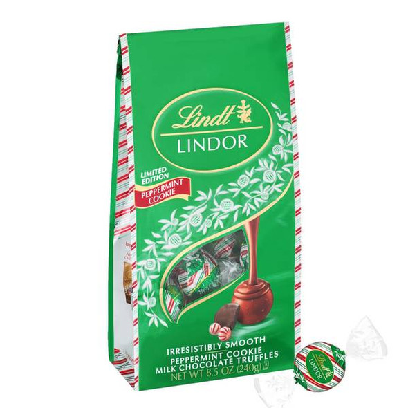 Lindt 8.5 oz Holiday Lindor Milk Peppermint Cookie