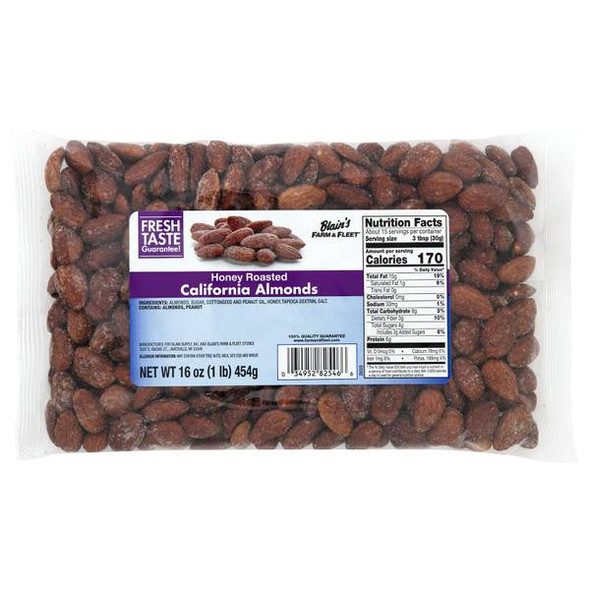 Blain's Farm & Fleet 16 oz Honey Roast California Almonds