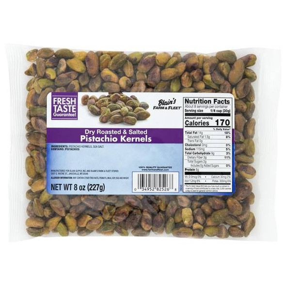 Blain's Farm & Fleet 8 oz Dry Roasted & Salted Pistachio Kernels