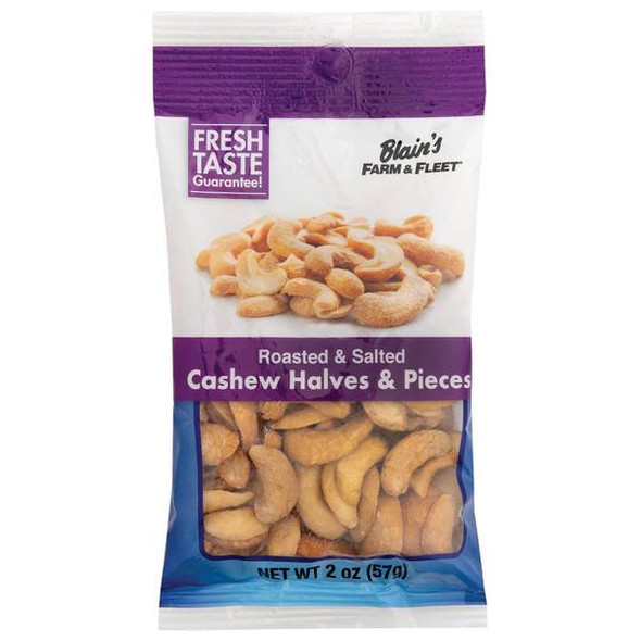 Blain's Farm & Fleet 2 oz Roasted and Salted Cashew Halves & Pieces